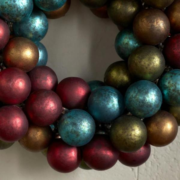 Recycled Glass Bauble Wreath