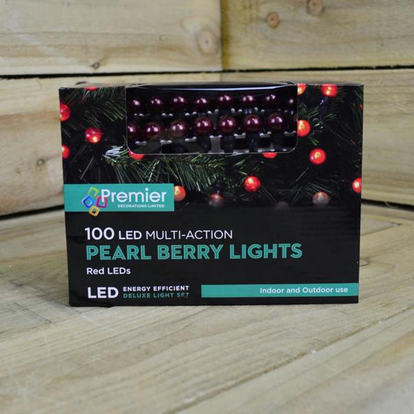 Samuel Alexander 10m 100 LED Premier Multi Action Outdoor Pearl Christmas Lights Red