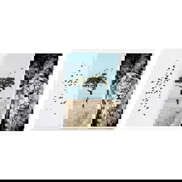 Living Room Wall Art Canvas | Set of 3 African Wildlife Wall art Prints