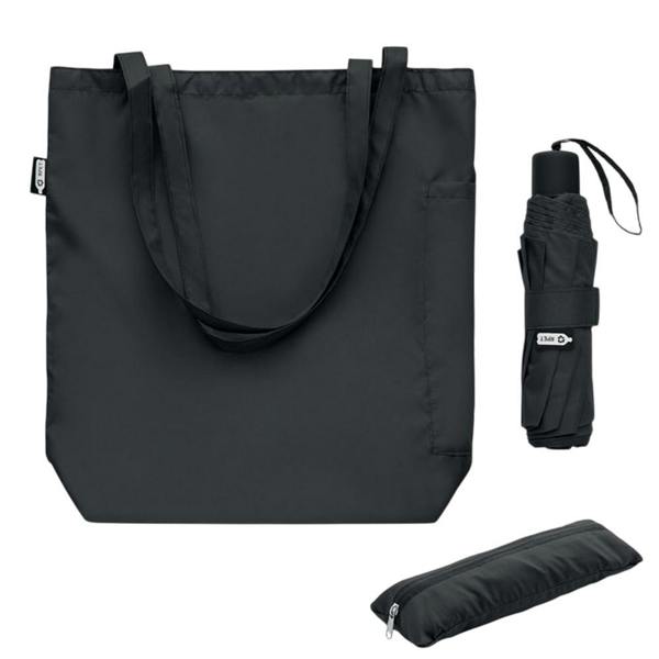 MidOcean Seattle RPET Folding Umbrella Set - Black - 
