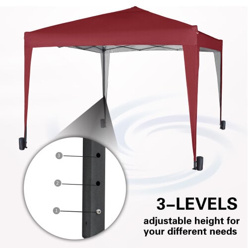 3x3m Pop up Gazebo Outdoor Patio Canopy Tent Red 6