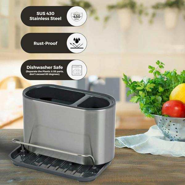 Top 3 Kitchen Sink Caddy Organiser Sponge Brush Holder Stainless Steel
