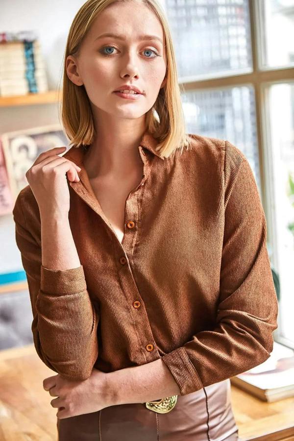 Hoxton Gal Fine Ribbed Corduroy Shirt