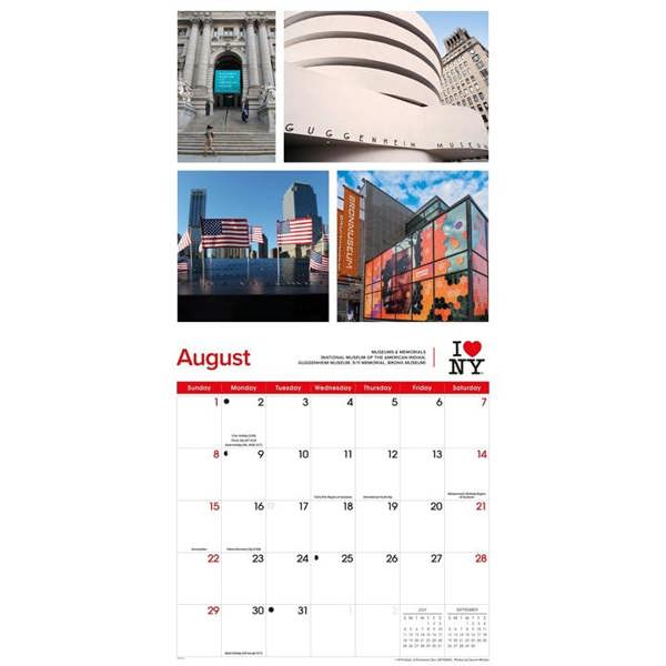 New York I Love NY City Colour Calendar 2027, Wall Calendars, Month To View, Travel, Gift