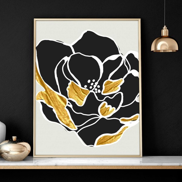 Artwork for living room | set of 3 wall art with gold