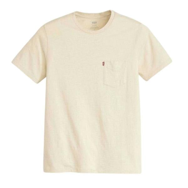 Levis Mens Classic Heavyweight Pocket T-Shirt - Cream - 