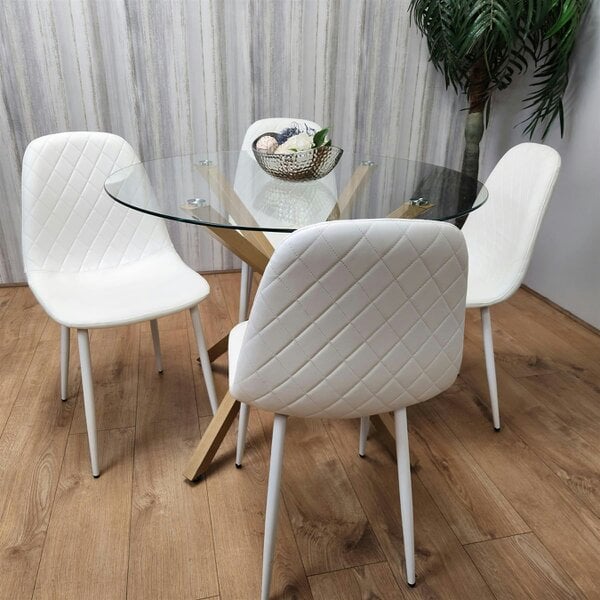 Kosy Koala Forest Round Glass Table + 4 white gem