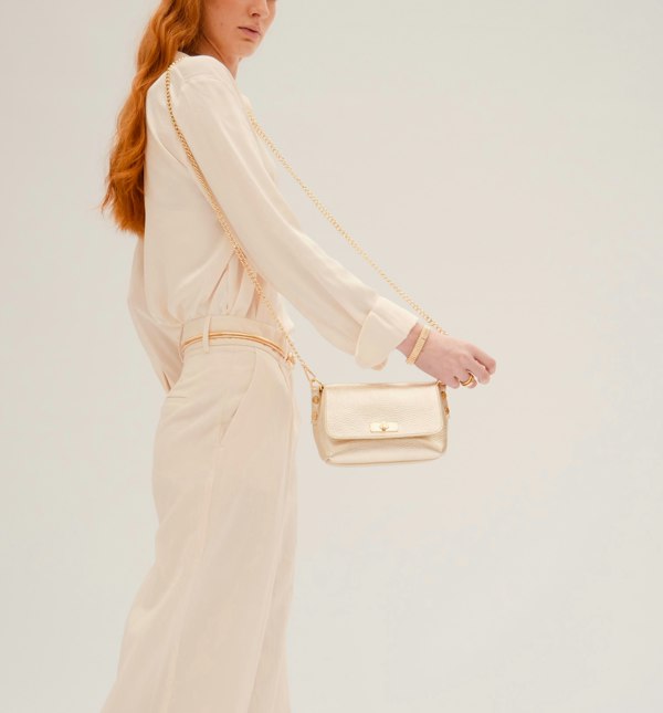 Apatchy London The Maisie Gold Leather Bag