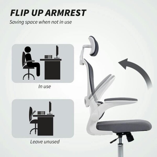 Mesh Back Office Chair, with Lumbar Support - Charcoal Grey
