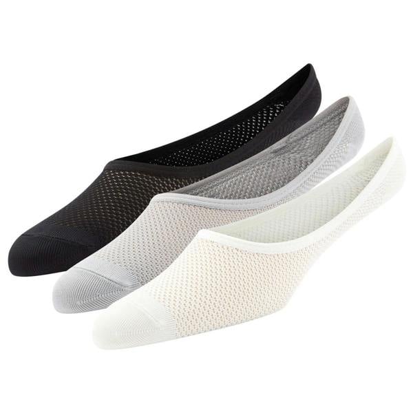 Superga Womens/Ladies No Show Socks (Pack of 3) - White/Grey/Black - 