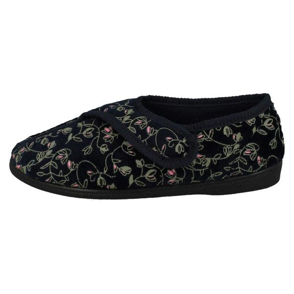 Jo & Joe Ladies Jo & Joe Floral Detailed Hook And Loop Slippers Eva