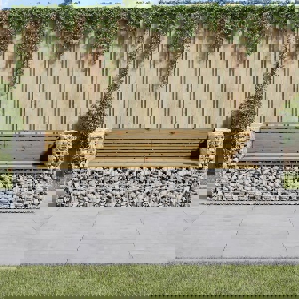 Berkfield Garden Bench Gabion Design 244x71x65.5 cm Impregnated Wood Pine