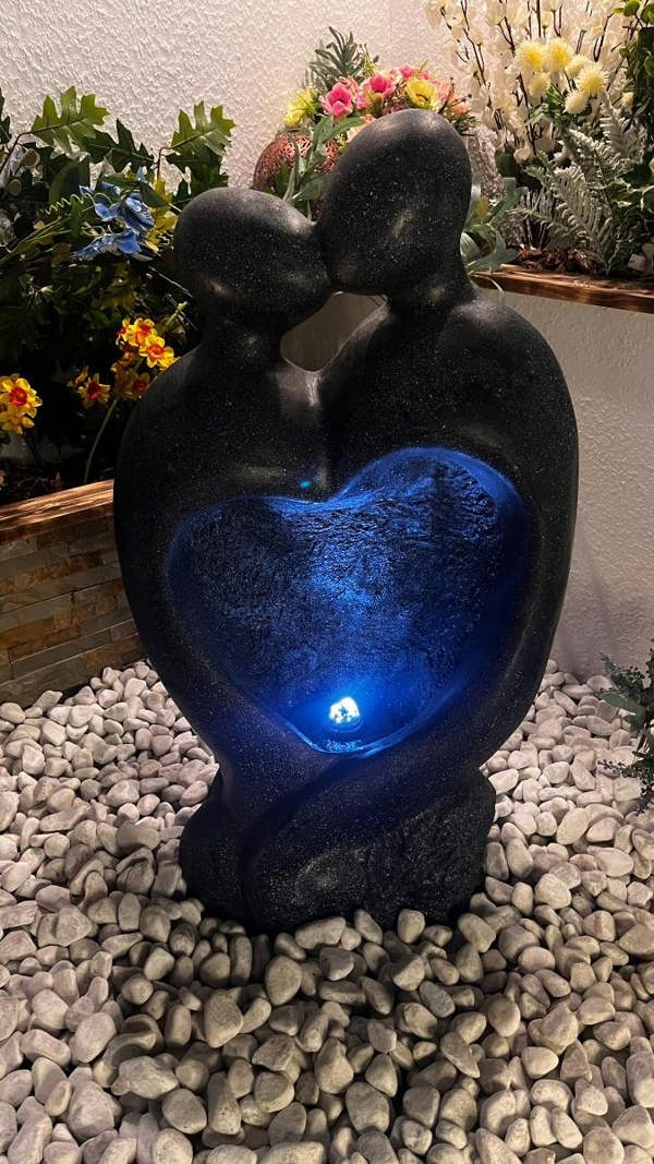 Tranquillity Water Features Heart Couple Contemporary Solar Water Feature