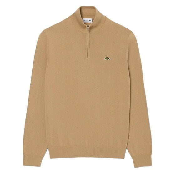 Lacoste AH1980 Quarter Zip Cotton Knit - Cookie