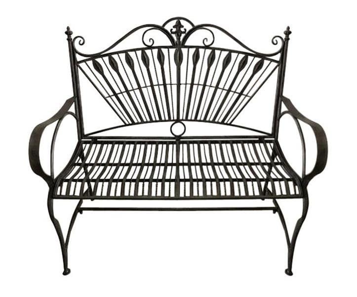 111CM GREEN/GOLD METAL BENCH