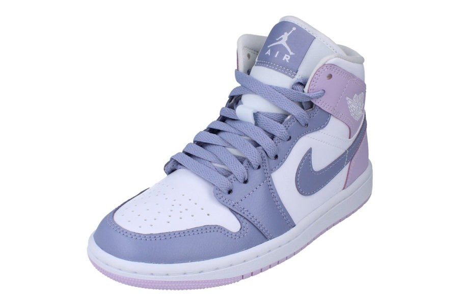 Nike Womens Air Jordan 1 Mid Trainers Bq6472  510 - Indigo Haze Doll White 510 - Photo 0