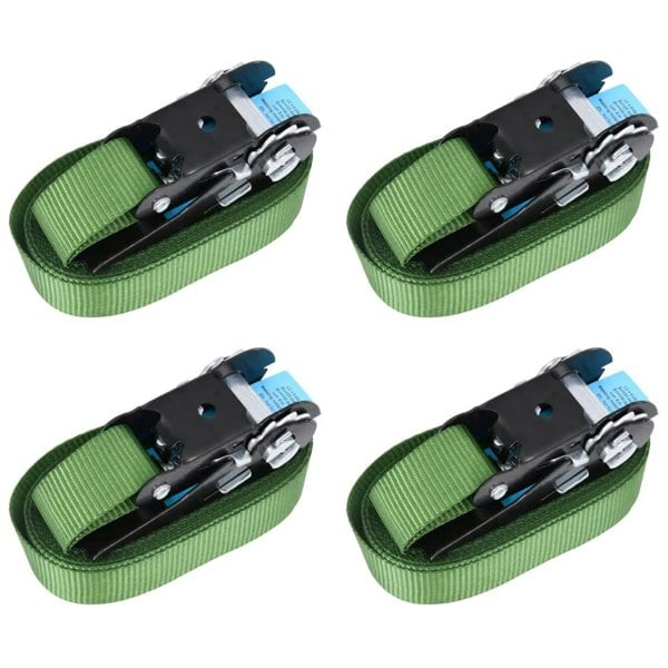 Berkfield Ratchet Tie Down Straps 4 pcs 800 daN 6 m Green