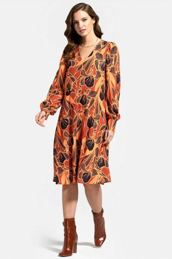 HotSquash Chiffon Loose Dress with V Neck