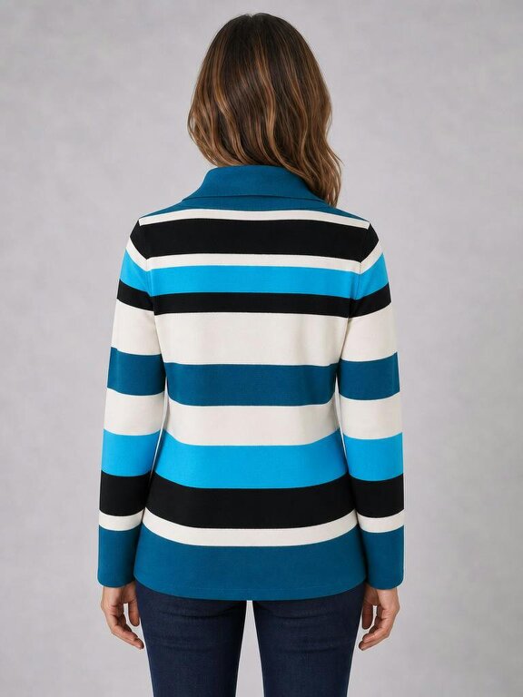 TIGI Yarn Dye Stripe Cowl Neck.