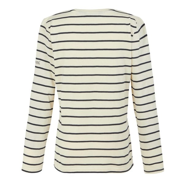 Regatta Women's Federica II Stripe Long-Sleeved T-Shirt - Light Vanilla/Navy