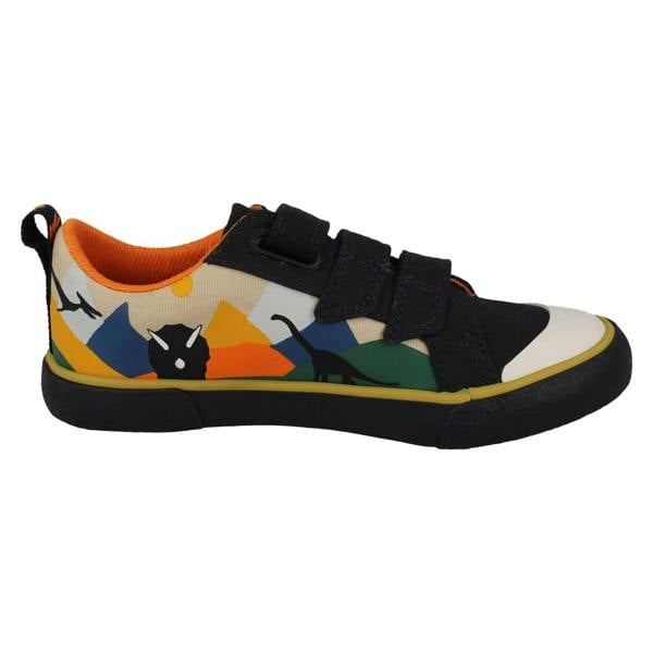 Clarks Childrens Clarks Animal Detailed Hook & Loop Canvas Shoes Foxing Play