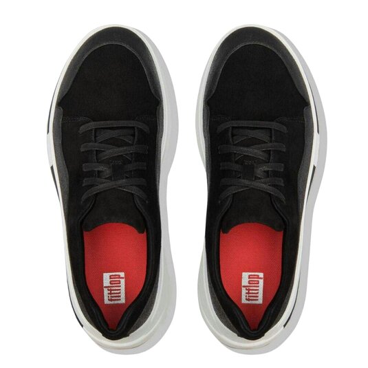 Fit Flop Mens Suede Chunky Sole Trainers - Black