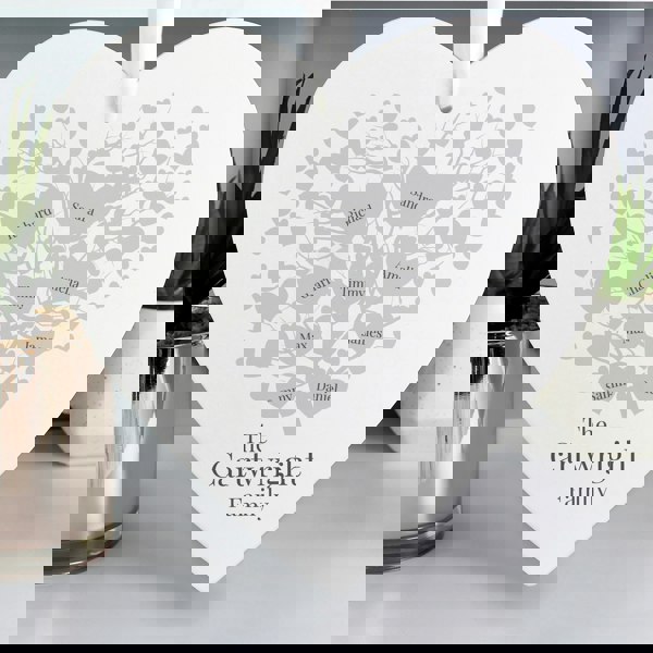 Personalised Memento Company Personalised Family Tree Large Wooden Heart