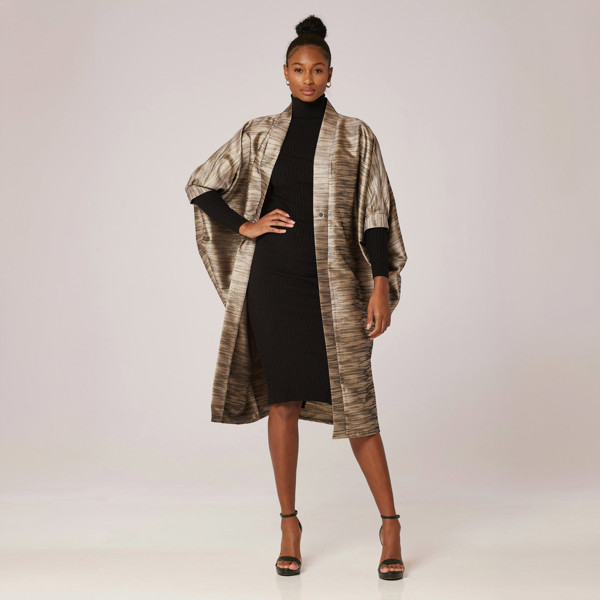 Lioness by TF Sand Storm Midi Kimono Jacket - Champagne