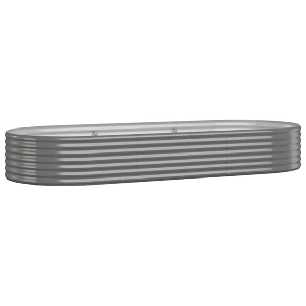 Berkfield Garden Raised Bed Powder-coated Steel 249x100x36 cm Grey