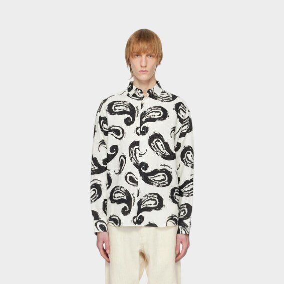 Jacquemus La Chemise Simon Print White Black Paisley