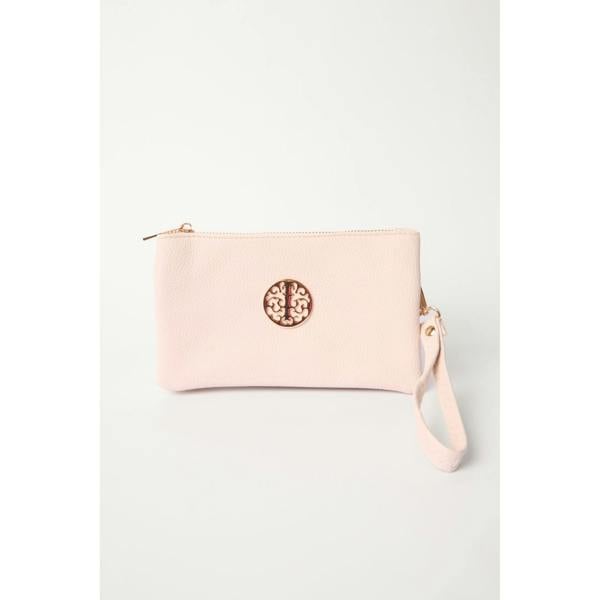 Blue Vanilla Detailed Zip Up Purse With Detachable Strap