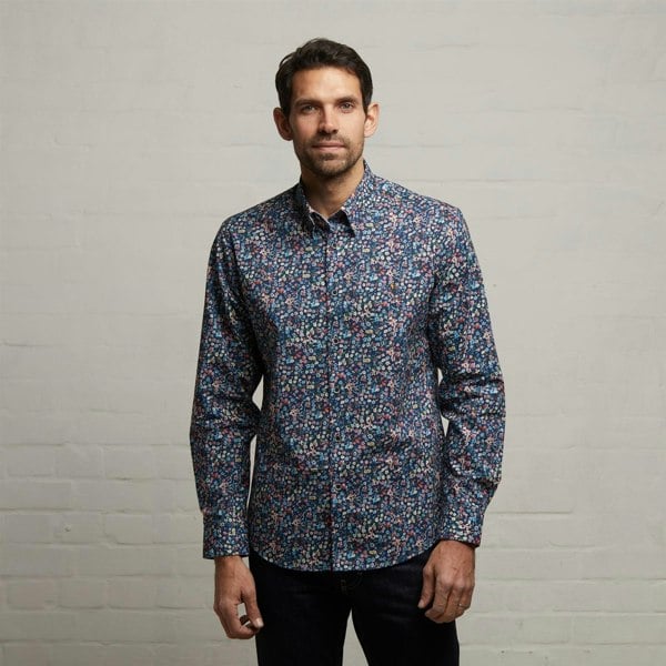Gabicci G53W11 Mens Long Sleeve Printed Woven Shirt Gabicci Classic - STORM