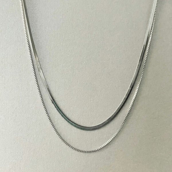 Luxe Tones Milan Luxe Silver Plated Double Layer Chain