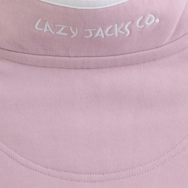 Lazy Jacks LJ3 - Supersoft 1/4 Zip Sweatshirt - Pink With White Trim