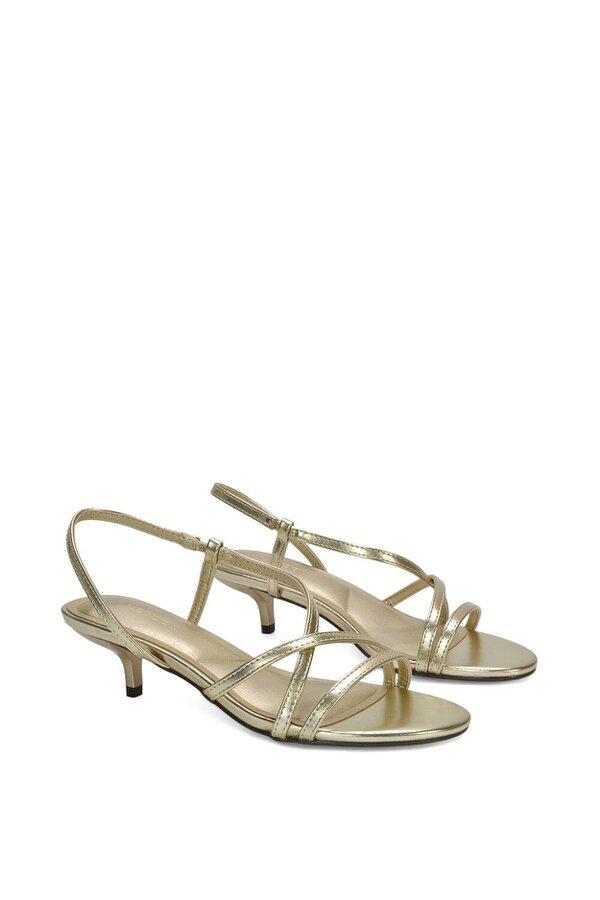 XY LONDON Slip On Strappy Slingback Kitten Heeled Sandals