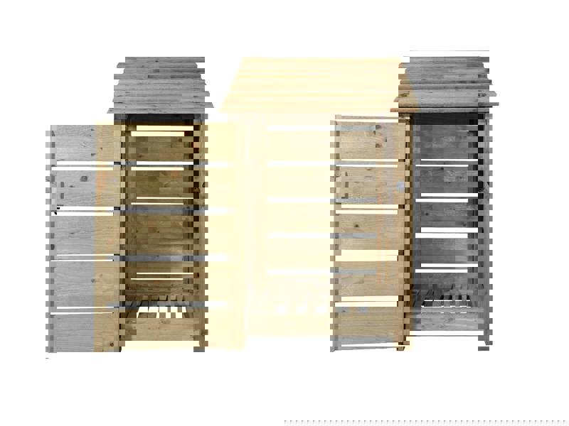 Arbor Garden Solutions Slatted Wooden Log Store With Door W-79cm, H-126cm or 180cm, D-88cm