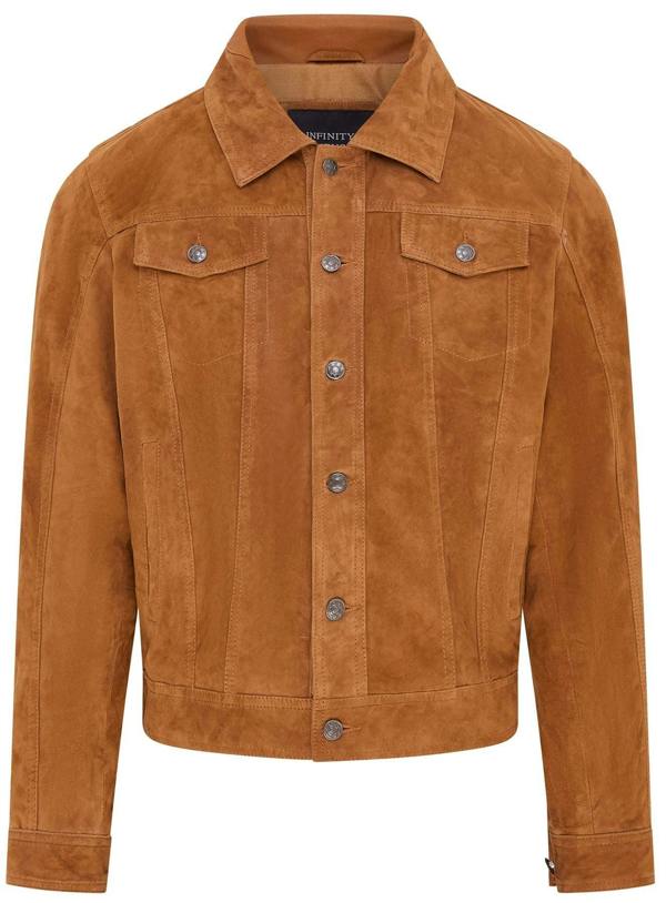 Infinity Leather Mens Goat Suede Leather Jeans Jacket- Nurmes