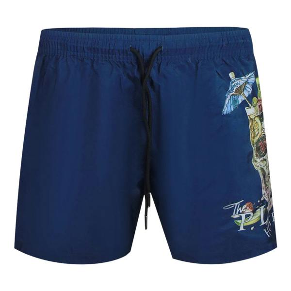 Philipp Plein Plein Hotel Logo Medium Boardshort Navy Blue Swim Shorts L