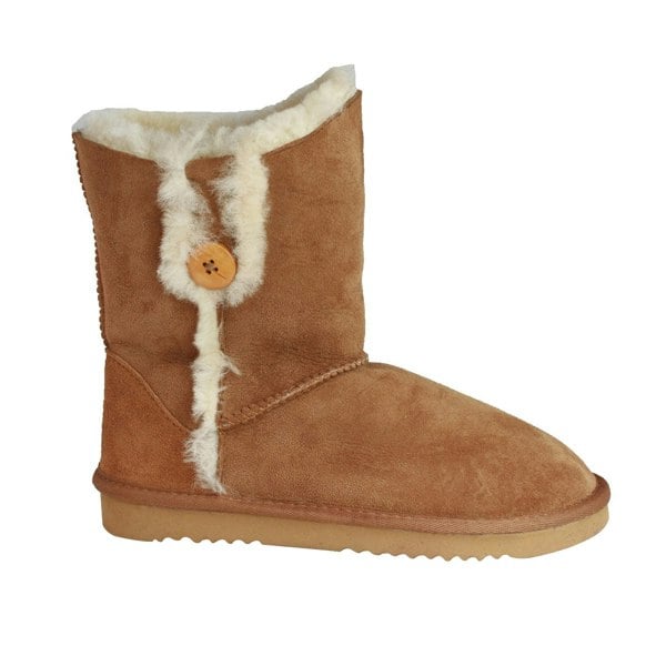 Eastern Counties Leather Women's Lacey Sheepskin Button Boots - Chestnut