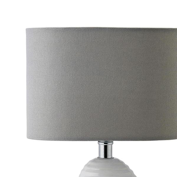 Willow Ceramic Table Lamp with Grey Shade