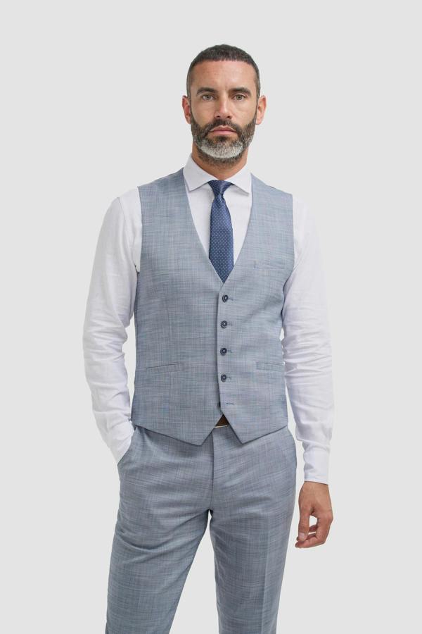House of Cavani Camden - Men's Blue 3 Piece Check Suit