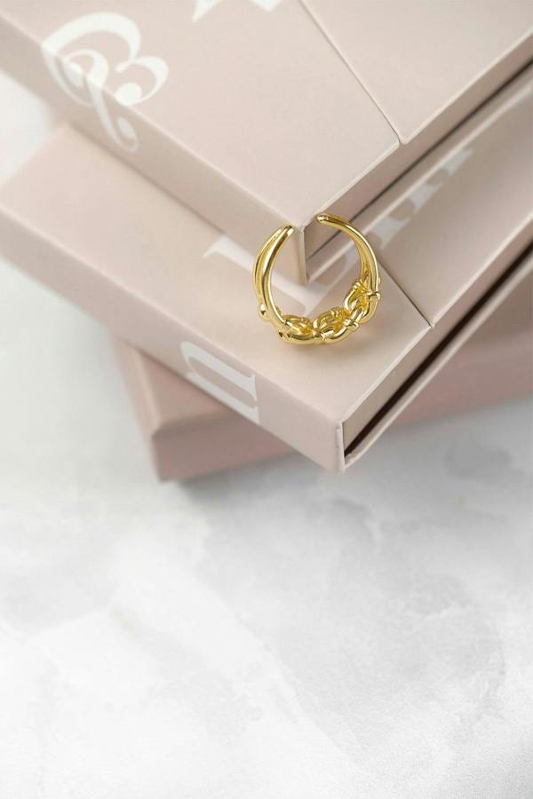 Elk & Bloom Thick 18K Gold Chain Link Ring