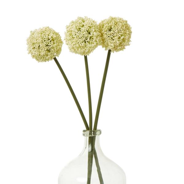 Wyld Haus Set of 3 Artificial Flowers Cream Allium Stems
