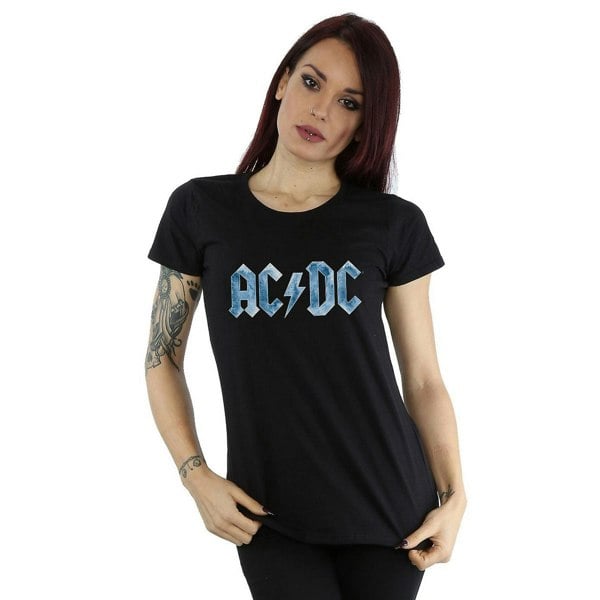 AC/DC Womens Ice Logo Cotton T-Shirt - Black