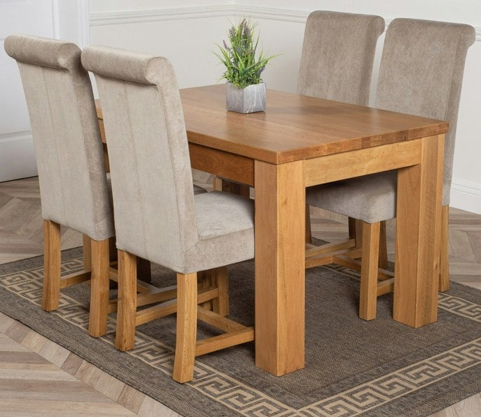 That's Furniture Dakota Small Oak Dining Table with Washington Fabric Chairs