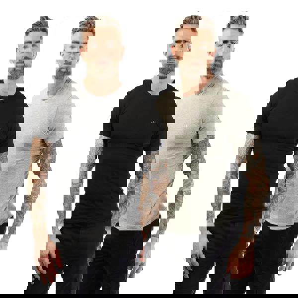 Calvin Klein Mens Essential Crew Neck T-Shirt (Pack of 2) - Black/Grey