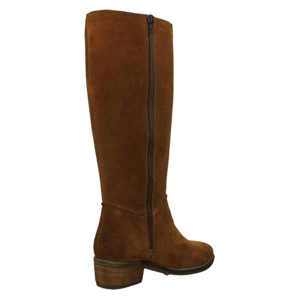 Spot On Ladies Low Cuban Heel Suede Leather High Leg Boot with Inside Zip F51230