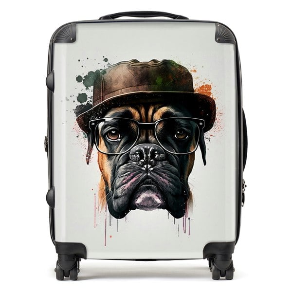 Warren Reed Boxer Dog Splashart Suitcase