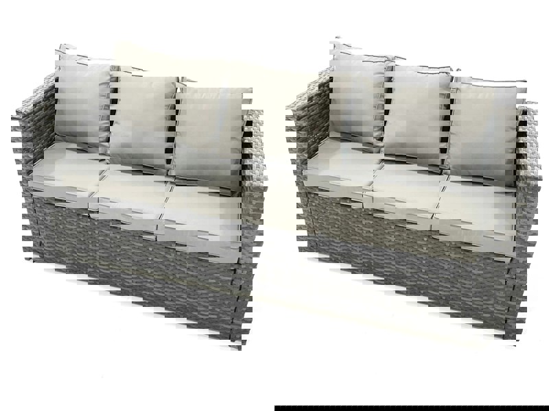 Fimous Outdoor Garden Furniture Set 9 Seater Rattan Sofa Set with Coffee Table Dark Grey Mixed