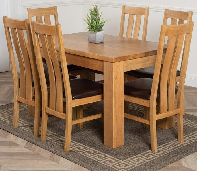 That's Furniture Dakota Small Oak Dining Table with Princeton Oak Chairs